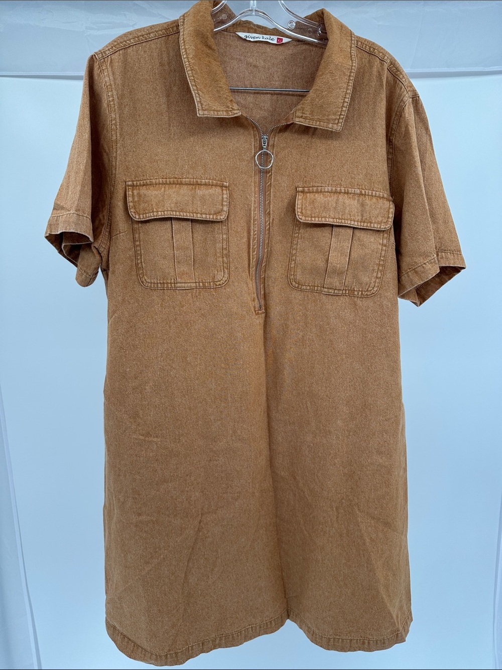 Woven Basics Short Sleeve Midi Dress in Tan